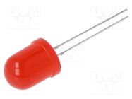 LED; 10mm; red; 500÷1120mcd; 30°; Front: convex; 1.8÷2.2V; -30÷85°C OPTOSUPPLY