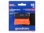 Pendrive; USB 3.2; 16GB; R: 60MB/s; W: 20MB/s; black,orange; USB A GOODRAM