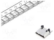 Connector: USB B micro; socket; SMT; PIN: 5; vertical; USB 2.0; 1.8A GCT