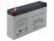 Re-battery: acid-lead; 6V; 7Ah; AGM; maintenance-free; 151x34x94mm 