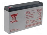 Re-battery: acid-lead; 6V; 7Ah; AGM; maintenance-free YUASA