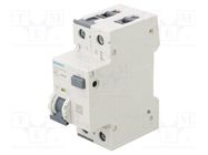 RCBO breaker; Inom: 16A; Ires: 30mA; Poles: 1+N; 230/400VAC; IP20 SIEMENS