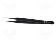 Tweezers; Blade tip shape: sharp; Tweezers len: 110mm; ESD C.K