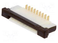 Connector: FFC/FPC; SMT; 125V; 1A; PIN: 9; Mat: PA6T; gold flash; ZIF GCT