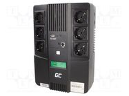 Power supply: UPS; 360W; 600VA; Uin: 220÷240V; 270x190x92mm; 7Ah GREEN CELL