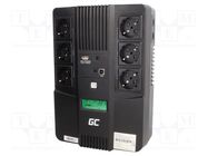 Power supply: UPS; 480W; 800VA; Uin: 220÷240V; 270x190x92mm; 9Ah GREEN CELL