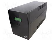 Power supply: UPS; 1.4kW; 2kVA; Uin: 220÷240V; 380x158x198mm; 9Ah GREEN CELL