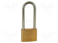 Padlock; shackle; Protection: medium (level 6); brass; A: 50mm KASP