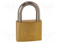 Padlock; shackle; Protection: medium (level 6); brass; A: 50mm KASP