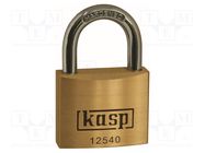 Padlock; shackle; Protection: low (level 5); brass; A: 40mm; C: 22mm KASP