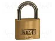 Padlock; shackle; Protection: high (level 10); brass; A: 60mm KASP