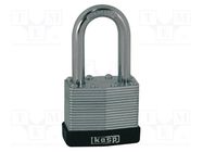 Padlock; shackle; Protection: medium (level 6); steel; A: 40mm KASP