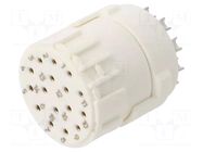 Connector: M23; contact insert; PIN: 16; female; soldering; 8A; 1mm HUMMEL