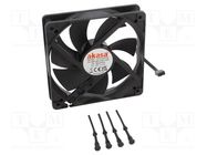 Fan: DC; axial; 12VDC; 120x120x25mm; 32dBA; HDB; 600÷1600rpm; black Akasa