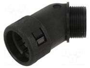 90° angled connector; Thread: PG,outside; polyamide 6; -40÷105°C PMA