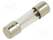 Fuse: fuse; time-lag; 6.3A; 250VAC; cylindrical,glass; 5x20mm; 5ET BEL FUSE