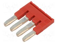 Comb bridge; red; terminals: 4; 5mm PHOENIX CONTACT