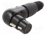 Connector: XLR; plug; female; PIN: 5; angled 90°; for cable; black CLIFF