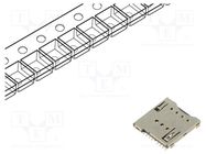 Connector: for cards; Micro SIM; push-push; SMT; gold flash; PIN: 8 GCT