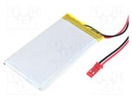 Re-battery: Li-Po; 3.7V; 1500mAh; cables,JST SYR-02T socket CELLEVIA BATTERIES