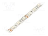 LED tape; RGB; 5050; 12V; LED/m: 60; 10mm; white PCB; IP20; 4.8W/m WISVA OPTOELECTRONICS