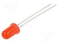 LED; 5mm; red; 100÷150mcd; 60°; Front: convex; 5VDC; No.of term: 2 OPTOSUPPLY