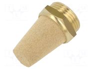 Sound suppression silencer; Thread: G 1"; sintered bronze; brass PNEUMAT