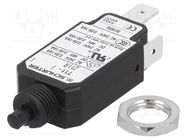 Circuit breaker; Urated: 240VAC; 48VDC; 8A; SPST; Poles: 1; screw 