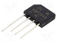 Bridge rectifier: single-phase; Urmax: 400V; If: 2A; Ifsm: 60A; flat DC COMPONENTS