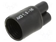 Cable breakout; 25/9mm; black; Diam.after shrinking: 9/3mm; AK RADPOL
