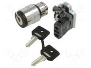 Switch: rotary with key; 22mm; Stabl.pos: 2; NO; black; none; IP66 SCHNEIDER ELECTRIC