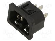 Connector: AC supply; socket; male; 10A; 250VAC; IEC 60320; C16 SCHURTER