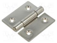 Hinge; Width: 60mm; stainless steel; H: 60mm ELESA+GANTER