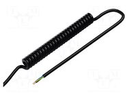 Wire: coiled; H05BQ-F; 3G0.75mm2; unshielded; PUR; black; 300V,500V HELUKABEL