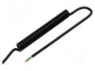 Wire: coiled; 3G0.75mm2; unshielded; PUR; black; 300V,500V; 0.5m SIMECH