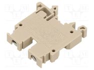 Splice terminal: rail; 2.5mm2; ways: 1; terminals: 2; beige; TS15 