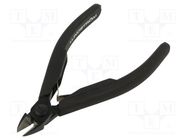 Pliers; side,cutting,precision; ESD; oval head,blackened tool 