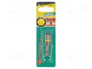 Screwdriver bit; 6-angles socket; 1/4"; HEX 8mm WOLFCRAFT