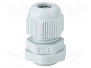 Cable gland; PG9; IP65; polyamide; light grey HENSEL