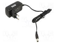 Power supply: switching; mains,plug; 12VDC; 1A; 12W; Plug: EU; black POS