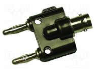 Adapter; 3A; Insulation: nylon; banana 4mm plug x2,BNC plug MCP