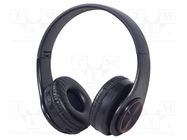 Wireless headphones with microphone; black; USB B micro; 10m GEMBIRD