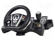 Steering wheel; black; USB A; Features: adjustable sensitivity GEMBIRD