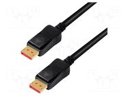 Cable; DisplayPort plug,both sides; DisplayPort 1.4,HDCP 2.2 LOGILINK