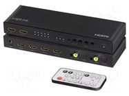 Switch; HDCP 2.2,HDMI 2.0; black; Input: HDMI socket x4 LOGILINK