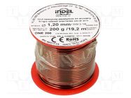 Coil wire; single coated enamelled; 1.2mm; 0.2kg; -65÷200°C INDEL