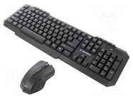Office kit; black; universal; USB A; wireless,US layout; 10m GEMBIRD