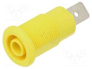 Connector: 4mm banana; socket; 32A; 1kV; Cutout: Ø12.2mm; yellow STÄUBLI