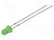 LED; 3mm; green; 30÷45mcd; 60°; Front: convex; 5VDC; No.of term: 2 OPTOSUPPLY