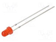 LED; 3mm; red; 45÷68mcd; 60°; Front: convex; 5VDC; No.of term: 2 OPTOSUPPLY